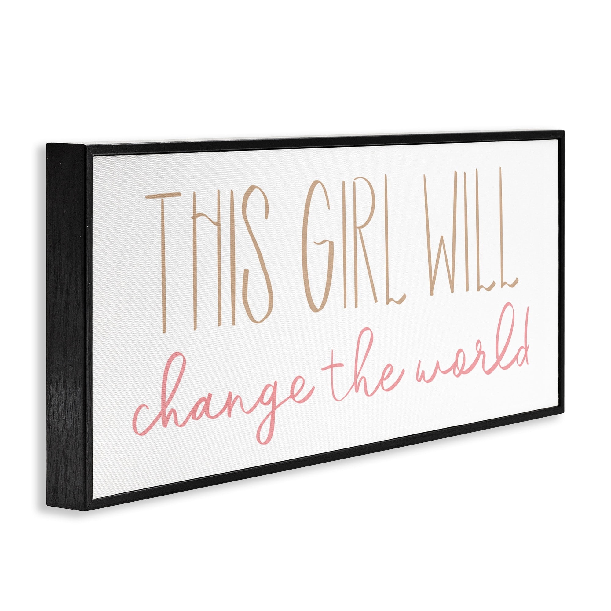 Stupell Indtries This Girl Will Change the World Motivational Phrase,24 x 10,Design by Sd Graphics Studio