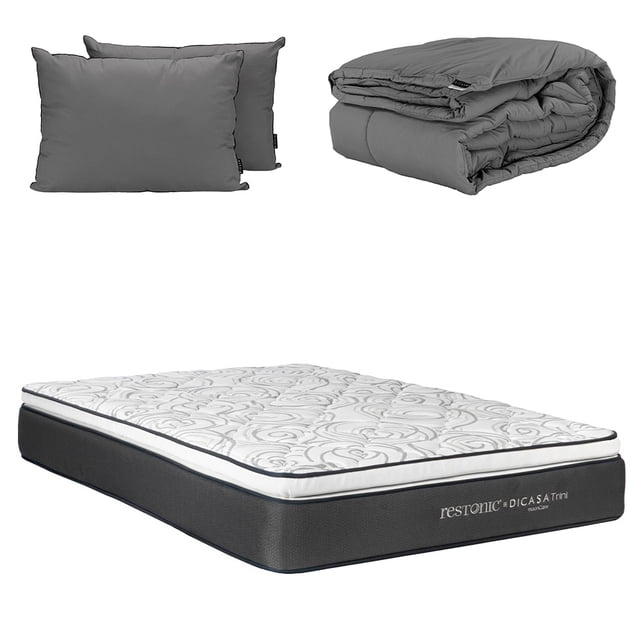 Colchon King Size Trini+Almohada 2Pack+Edredon Homy
