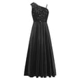 thumbnail image 3 of Hansber Girls Formal Dress One Shoulder Bow Sequin Slit Hem Birthday Party Dress Prom Pageant Ball Gowns Black 16, 3 of 7