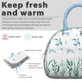 thumbnail image 3 of Insulated Lunch Bag Women, Reusable Turtle Seaweed Watercolor Seahorse Starfish Tote Lunch Box, Leakproof Cooler Lunch Bags for Work Office Travel Picnic, 3 of 4