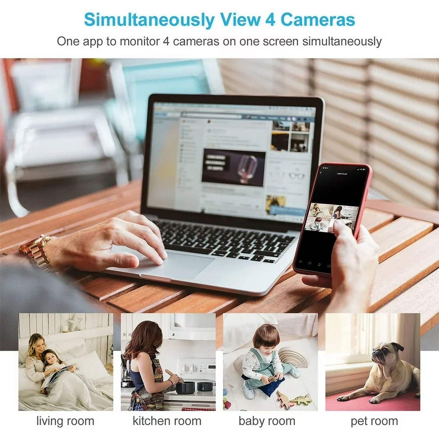 Littlelf Indoor Security Camera, Baby/Elder/Pet Monitor, Wi-fi Camera for Home Surveillance with Motion Detection and Two-Way Audio
