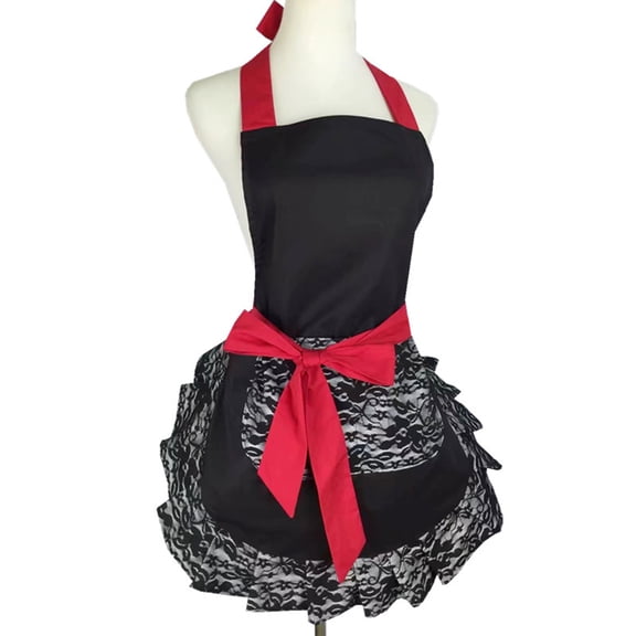 TABLZONE Apron for Home Use, Cotton Fabric with Adjustable Neck and Waist Bands, Stylish and Comfortable Kitchen Accessory