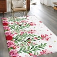 thumbnail image 4 of Area Rug for Living Room, Valentine's Day Non-Slip Indoor Large Carpet for Bedroom/Dining Room, Pink Red Roses Love Heart Eucalyptus Leaves Washable Low-Profile Floor Mat Runner Rugs - 3 x 5 Ft, 4 of 7
