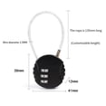 thumbnail image 2 of Lefu 3 Digit Password Lock Portable Anti-theft Wire Rope Dormitory Cabinet Lock Padlock Luggage Combination Lock Home Hardware Black, 2 of 10