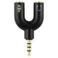 thumbnail image 3 of Black 3.5mm 2 Female to 1 Male U Shape Headset Splitter Adapter Aluminium Alloy Audio Adapter Black, 3 of 8