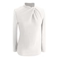 thumbnail image 5 of EDFBUYKRS Women's Plus Size Tie Front Blouse with Long Sleeves, Sizes L, 5 of 5