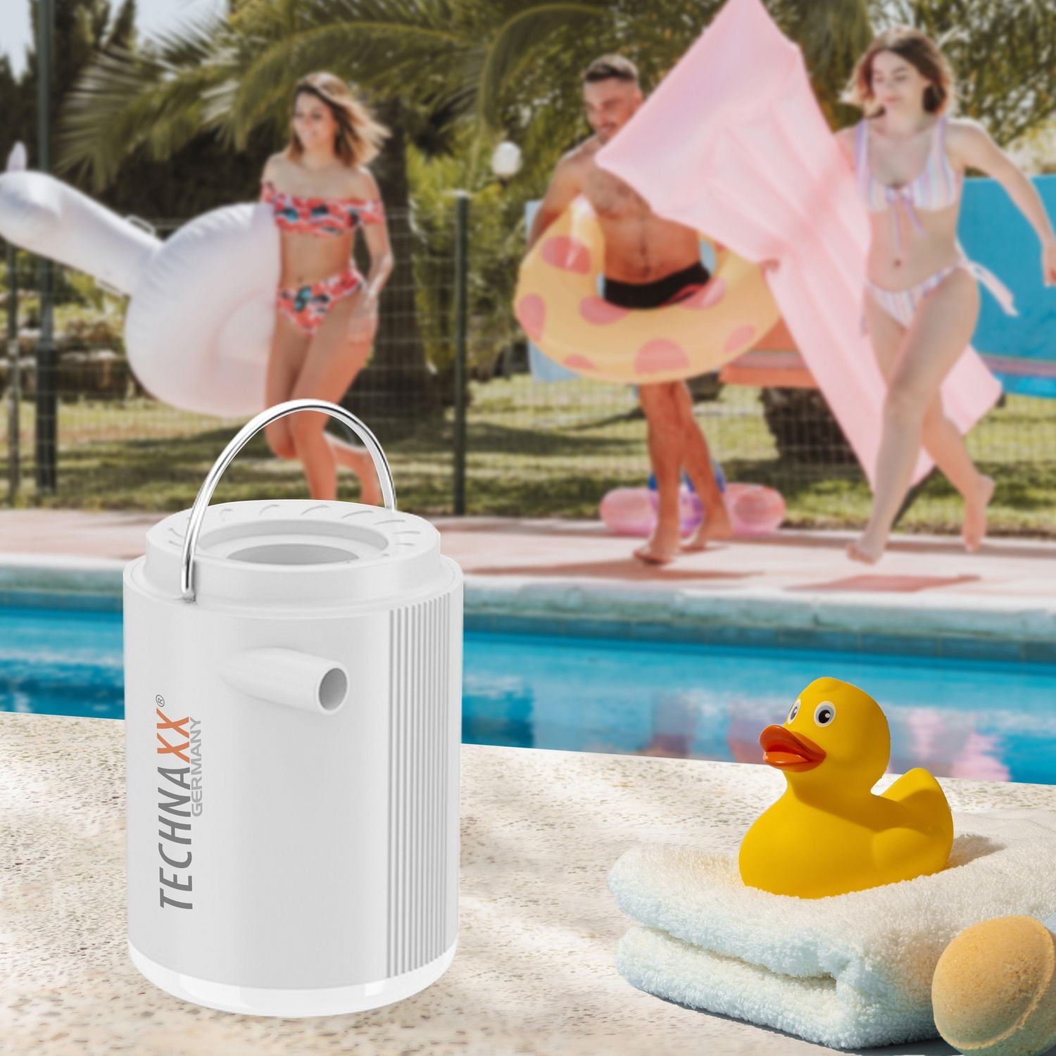 Mini pompe à air sur batterie Technaxx TX-261 - Blanc