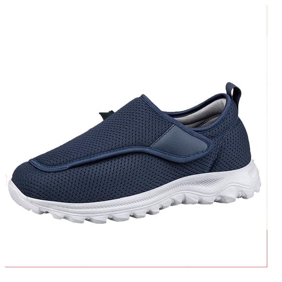 AUDeals Diabetic Shoes for Men and Women, Adjustable Wide Fit Walking Shoes for Swollen Feet and Plantar Fasciitis (Blue, 6)