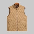 thumbnail image 3 of VNKIDY Women Outerwear Vests Stylish Quilted Vest Zip Up Slim Fit Outerwear Solid Color Crewneck Sleeveless Retro Plaid Pattern Casual Versatile Layering Piece Soft Tops, 3 of 3