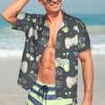 thumbnail image 5 of Lsque Gamers pattern Hawaiian Shirt for Men, Unisex Summer Beach Casual Short Sleeve Button Down Shirts-X-Large, 5 of 9