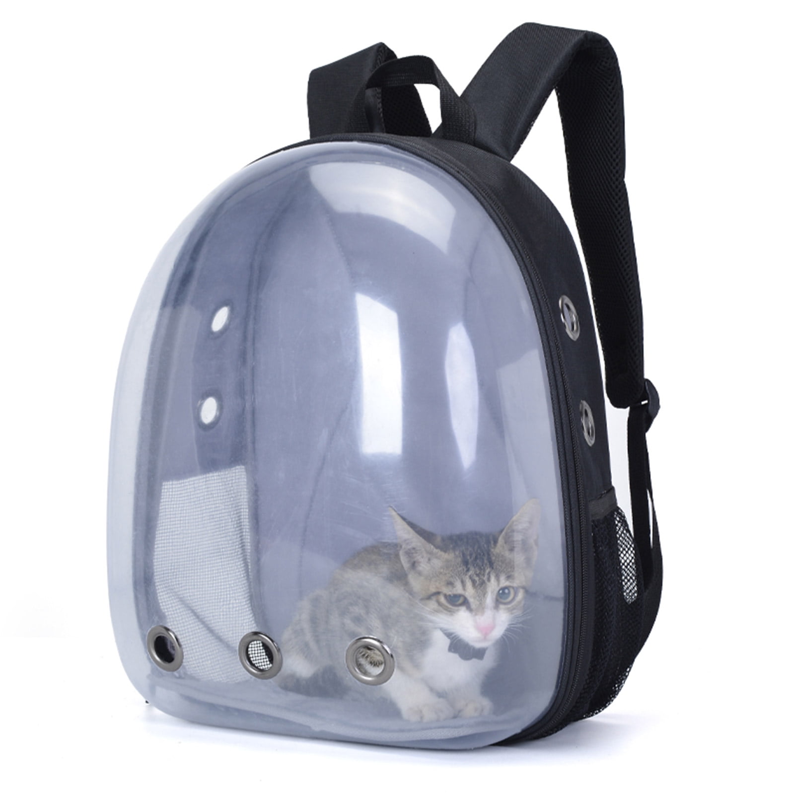 Ventilate Transparent Dog Carrier Backpack Crafttable Cat Backpack Carrier Bubble Bag Black Expandable with Breathable
