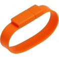 thumbnail image 1 of Portable Waterproof Wristband Design USB Flash Drive, Orange 64GB, 1 of 5