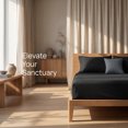 thumbnail image 5 of REGALWOVEN Fitted Microfiber Bed Sheets for All-Season Comfort and Breathability Black 1 PC 53.9x74.8 inch, 5 of 5