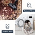 thumbnail image 4 of SUSUZI 5.3' x 7.5' Boho Area Rug – Washable Low Pile (0.4") Non Slip Carpet for Living Room Bedroom Dining Room, Retro Floral Premium Polyester Rug, 4 of 6
