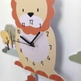 thumbnail image 2 of GOOHOCHY Reloj de pared de PVC con diseño de león de dibujos animados, adorable y colgante (patrón de león)., 2 of 8