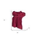 thumbnail image 5 of HomeRoots 518766 Red Knitted 100 Percent Cotton Throw Blanket, 5 of 6