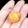 thumbnail image 6 of Natural Semi-Precious Stone Mini Pumpkin Hand-Polished Decor - Amethyst Rose Quartz Thanksgiving Halloween Miniature Scene(Yellow), 6 of 6