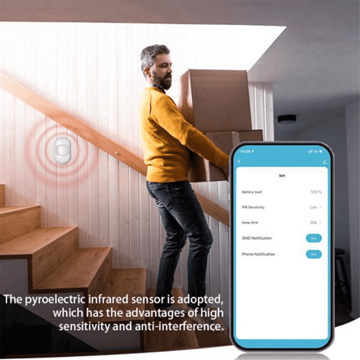 Tuya Zigbee PIR Motion Sensor Human Body Motion Sensor Smart Security Detector Work with Zigbee Gateway