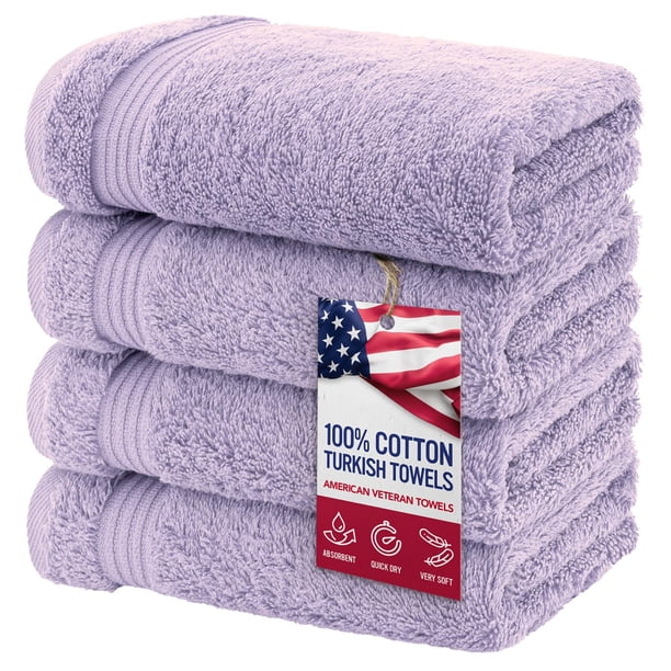 Juego de toallas de mano American Veteran Towel 100% algodón x4 lila