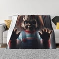 thumbnail image 4 of Lsque Chucky Print Flannel Throw Blanket, Ultra-soft Blanket for Bed, Couch, Car, Hypoallergenic Anti-pilling blanket-50"x40", 4 of 8