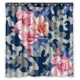 thumbnail image 1 of ABPHQTO Camo Urban Flower Pink Rose Color Poliéster Impermeable Cortina de Ducha y Ganchos 160x180 cm, 1 of 1