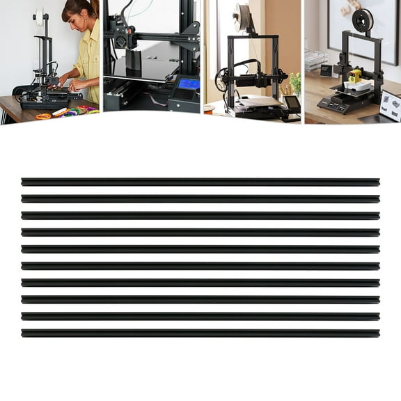 10Pcs 2020 T-Slot Aluminum Extrusion Kit Black For CNC 3D Printer 20*20*1000mm