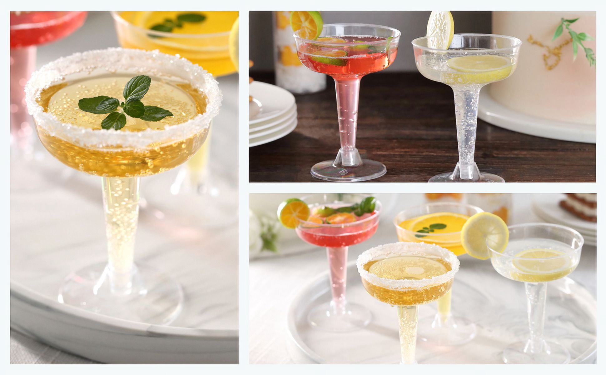 Box of 120 pcs - WEDDING-PLASTIC WINE CHAMPAGNE FLUTES DISPOSABLE GLASSES