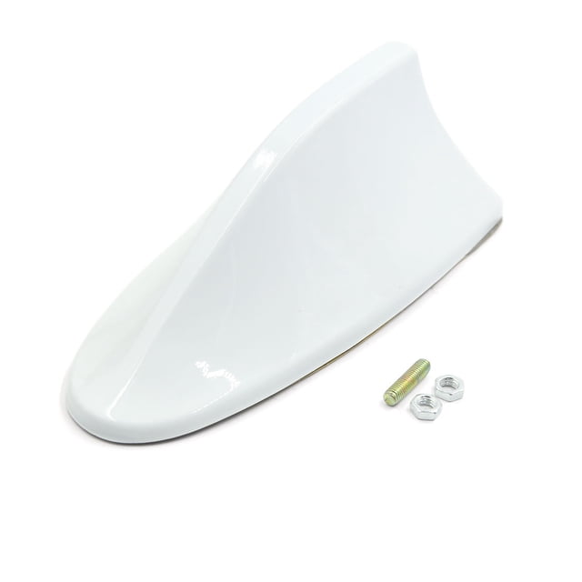Antena de Señal Plástico Blanco Estilo Aleta de Tiburón del Techo Vehículo Coche de Radio Am/FM