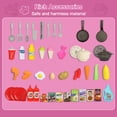 thumbnail image 2 of Wisairt Play Kitchen Set, 2.7FT Tall Kids Play Kitchen w/ Realistic Lights Sounds Simulation Spray for Toddlers Girls Boys Gift, Pink - 26x9.4x32.7in, 2 of 6