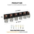 thumbnail image 5 of Miniyam 38 in. W 6 Lights Vanity Light Industrial Walnut Black Wall Sconce Black Cage Lighting Fixture for Bathroom Over Mirror, E26, No Bulbs Included, 5 of 8