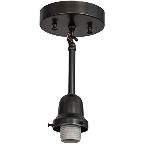 Meyda 51950 5 in. Craftsman Brown on Brass 1 Light Pendant Hardware, Craftsman - Lodge