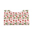 thumbnail image 3 of Uemuo Strawberries And Leaf Pattern Tissue Box Cover Holder, Triangle with Bottom Belt - PVC Leather Decorative Organizer for Tabletop, Bathroom, Car, Office, 3 of 9