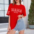 thumbnail image 5 of Women's Summer Tops BWASD Casual V Neck Short Sleeves Shirts Mama Graphic Blouses Outfits Personalised DIY Mothers Day Birthday For Mum Red S-XXXL, 5 of 7