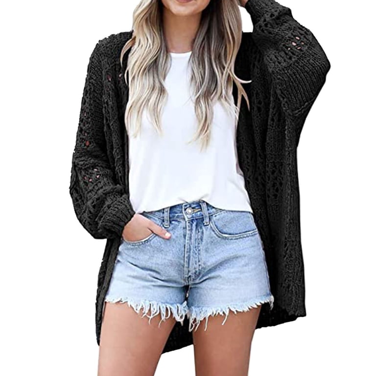 outfmvch sweaters for women open front crochet knit cardigan