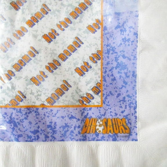 Various Dinosaurs Vintage 1991 'Not the Mama' Multicolor Party Napkins, 16 Count