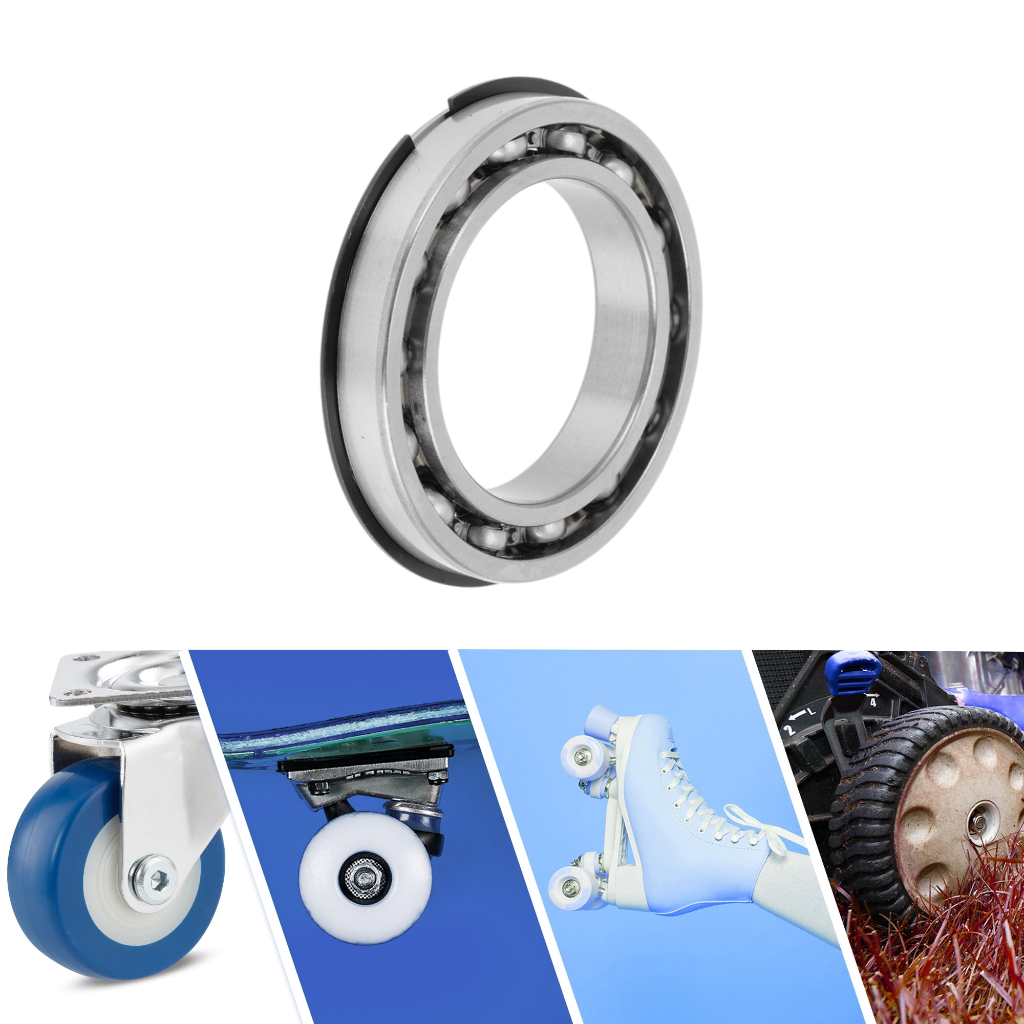 Unique Bargains 6909NR Deep Groove Ball Bearings 45x68x12mm P5 Open Type Lubricated Bearings 1 Pc Car Scooter Skateboard Wheel Universal Silver Tone