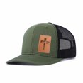 thumbnail image 4 of Vergiac Cross Letter Leather Patch Trucker Hat, Men Adjustable Breathable Mesh Baseball Cap for Outdoor Travel Daily Casual Outfits, 4 of 6