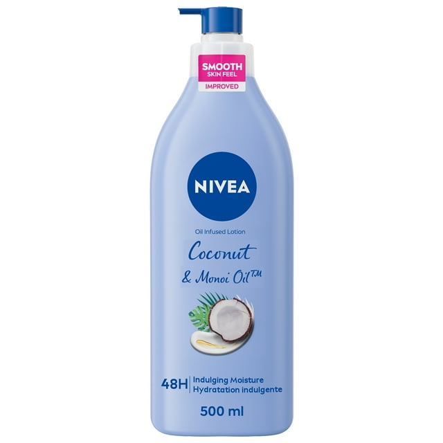 NIVEA Lotion pour le Corps Infusée à l'Huile de Noix de Coco et de Monoï pour Femmes, Non Grasse, 500mL