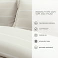 thumbnail image 4 of Lush Decor Classic Farmhouse Woven Striped Comforter Set, 3 Piece Set, Full/ Queen, Neutral & Off White - Farmhouse Bedding Set - Chalk Stripe Comforter - Yarn Dyed - Neutral Bedroom Decor, 4 of 8