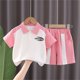 thumbnail image 2 of Odeerbi 1-7 Años Niños Niñas Conjuntos de Verano Estampado Deportivo Algodón Manga Corta Cuello Abotonado Tops Pantalones Cortos Conjunto de Dos Piezas Escuela, 2 of 4