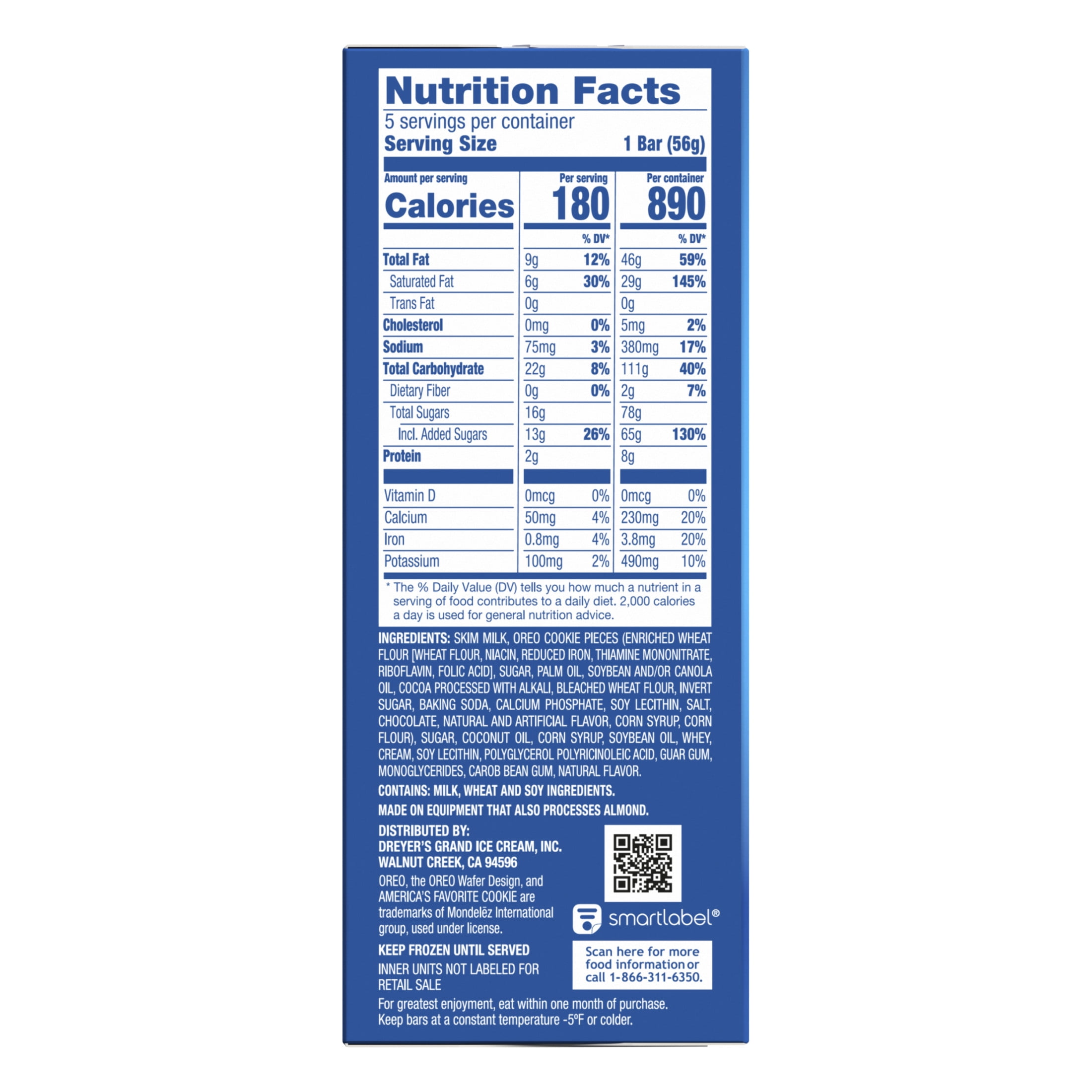 OREO Frozen Dairy Dessert Bars, 5 Count