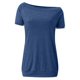 thumbnail image 4 of Blusa de manga corta con hombros descubiertos para mujer - Camiseta informal de verano de color liso, 4 of 6