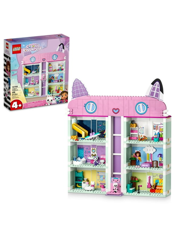 LEGO Gabbys Dollhouse 10788 Building Toy Set, 8-Room Playhouse with Purrfect Details and Popular Characters from the Show, Including Gabby, Pandy Paws, Cakey and MerCat, Kids Toy for Ages 4 and up