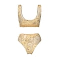 thumbnail image 6 of Rocae World Map for Bikini Set for Women Two Piece Sexy High Swimsuits Split Crossover Bikini Medium, 6 of 9