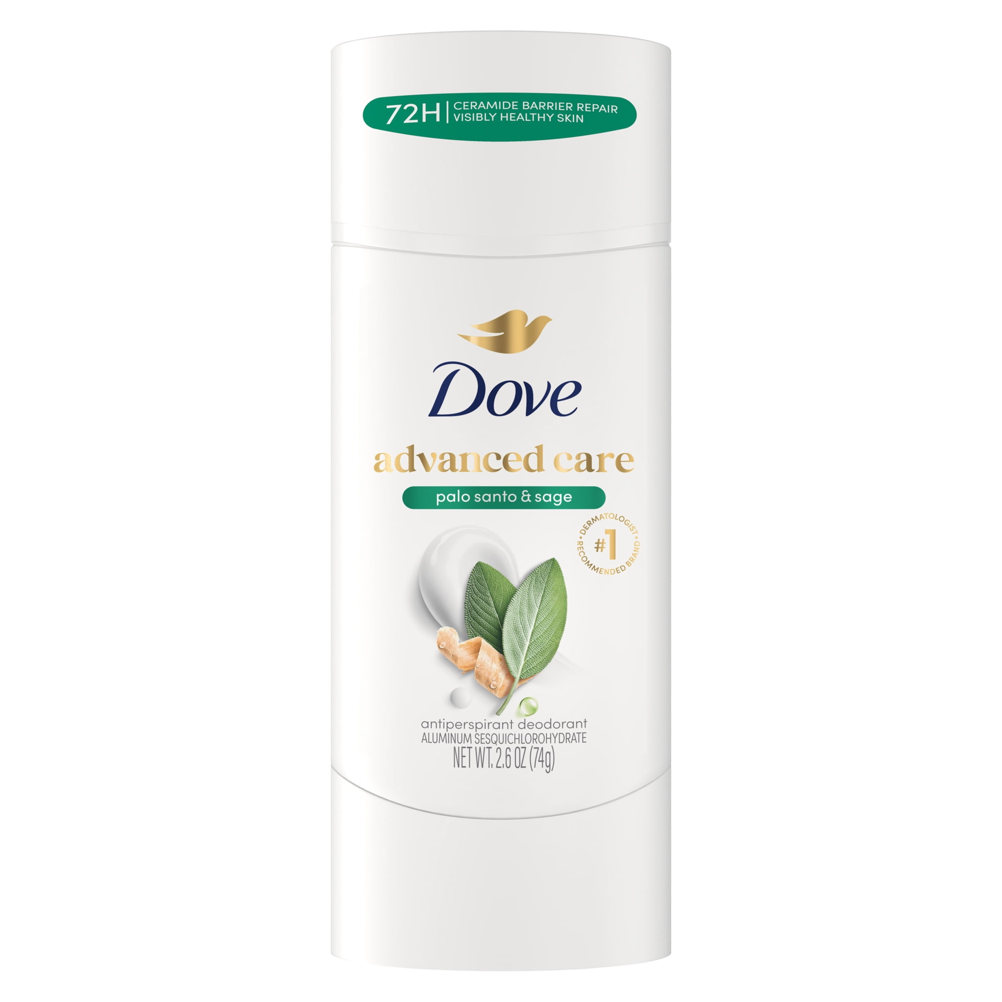 Dove Solid Stick For 72-Hour Sweat And Odor Protection Palo Santo & Sage Alcohol Free, 2.6 oz