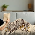 thumbnail image 3 of Zodiac Aries Soft Flannel Fleece Throw Blanket, Abstract Astrological Wild Animal in Hand Drawn Style, Cozy Plush for Indoor and Outdoor Use, 50" x 60", Brown Earth Yellow, by Ambesonne, 3 of 5