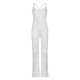thumbnail image 2 of Mono Deportivo Con Tirantes Mono casual Pantalones acampanados Monos elegantes Traje de club simple (Blanco M) Kuymtek para Mujer Blanco T M, 2 of 8