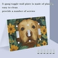 thumbnail image 3 of Yayeee Toggle Light Switch Wall Plate 2-Gang 4.56"x4.48" Decorative Outlet Cover, Flowers and Dog, 3 of 7