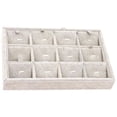 thumbnail image 1 of kurtrusly Stackable Jewelry Tray Multipurpose Portable Velvet for Rings Earring Bangle Flannel White 12 Grids 1Set, 1 of 6