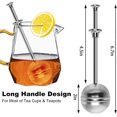 thumbnail image 2 of Bola de té de acero inoxidable con mango largo, 2 filtros infusores de té premium para té de hojas sueltas, colador difusor de té de malla fina reutilizable para C, 2 of 5